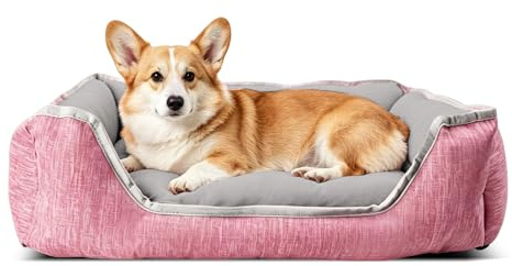 PETCUTE Cama Perro Cojín Perros Antiestres Cama Gato Lavable Cama para Perros Ortopédica Mediano Rosa