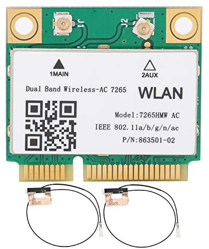 Tarjeta de Red inalámbrica, Banda Dual, 7265HMW 802.11AC Mini PCI-E WiFi BT4.2, Adaptador + 2 Antenas, Tarjeta de Red Mini PCI-E, Tarjeta WiFi para PC con Bluetooth