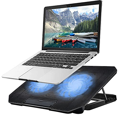 Laptop Cooling pad Laptop Cooler Stand Laptop Fan Cooling pad for 11-15.6 Inch Gaming Notebooks, 2 Turbine Fans,4 Angle Adjustable Laptop Cooling Stand (Black)
