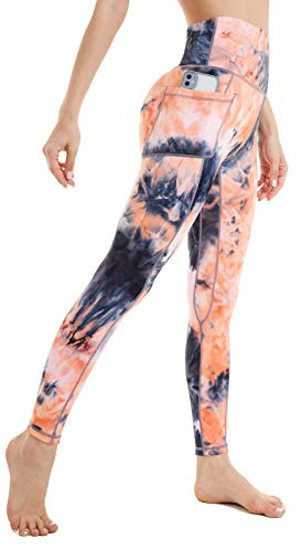 AMYTIS Legging de Sport, pour Femme, Taille Haute, avec Poches, pour Fitness, Stretch, Opaque, Long, pour téléphone Portable