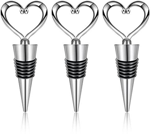 3PCS Wine Stopper Reusable Wine Stoppers Heart Shape Wine Beverage Bottle Stopper Bottle Cover Wine Outlet Cap for Wine Champagne Beer Collection