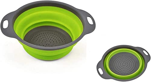 Rete del setaccio, filtri a rete, setacci, scolapasta, setaccio for verdure, cestello di scarico, durevole pieghevole da cucina pieghevole scolapasta colorato (verde) durevole e pratico (2 pezzi)