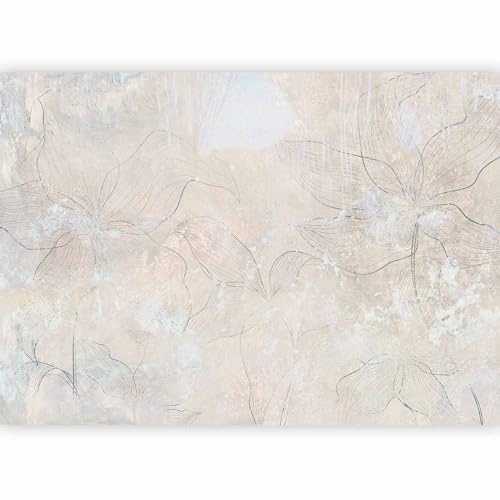 murando Carta da parati Astratto 450x315 cm Fotomurali in TNT Carte da Parati Moderne per Soggiorno - Murales per Cameretta - Decorazione da Muro - Foglie Natura Schizzo Aspetto concreto f-A-10130-a-a