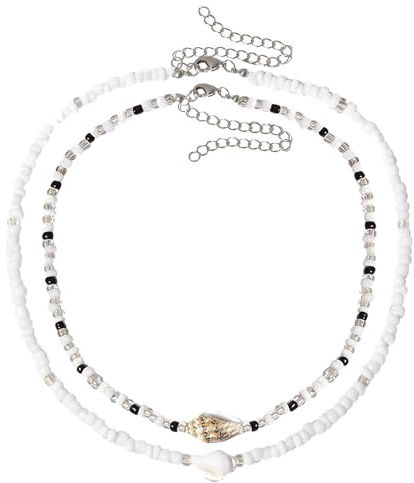 YEAMLTE Collana di Conchiglie Bohemien da Spiaggia, Gioielli Estivi Donna, Regalo di Compleanno e di Festa per Bambini e Adulti