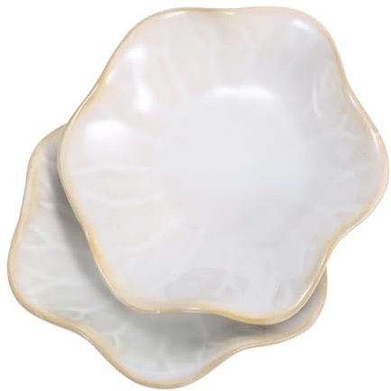 Mikikit 2 St Lotusblad Keramiska Smyckestallrikar Nyckelskålar Kosmetikaorganisatör Ringfat Tallrik Keramisk Lotus Smyckesfat Parfymfat Keramisk Smyckesbricka Prydnadsfat