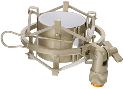 Garneck Soporte De Micrófono Antivibración De Metal Plateado 5 Cm, Soporte Para Micrófonos De Condensador Clip, Accesorio Portátil y Ajustable Para Estudio y Uso Profesional