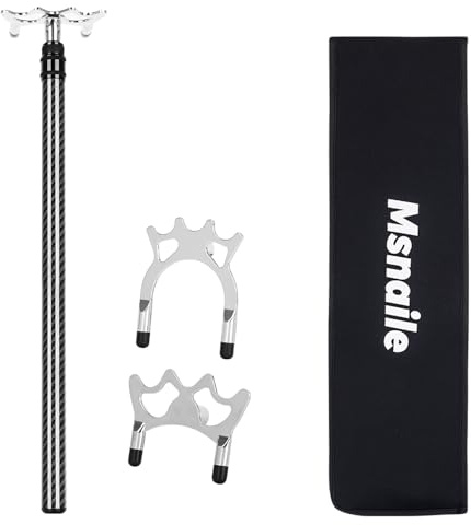 Msnaile 3K Carbon Fiber Retractable Pool Bridge Stick with Removable Metal Bridge Heads, Professional Snooker Cue Rest with Storage Bag, Pool Table Billiards Accessories Birthday Valentine's Day Gift