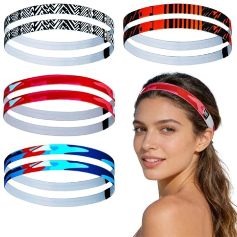 Set di 5 fasce per capelli per uomo e ragazzo - Fasce elastiche sottili - Fascia elastica sportiva per bambini - Fasce per capelli antiscivolo unisex per uomo e donna - Fascia per calcio, yoga, corsa
