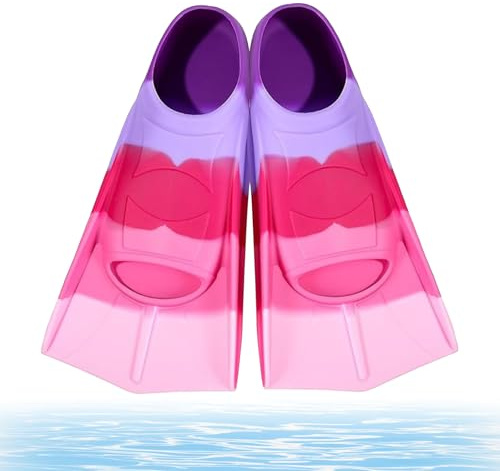 bechoanigel Palmes de Natation pour Enfants Adulte, Confortables Courtes Palmes Silicone pour Enfants, pour Plongée avec Tuba et l'entraînement de Natation,Courtes Palme
