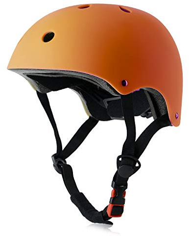 Kids Bike Helmet, Adjustable and Multi-Sport, from Toddler to Youth, 3 Sizes (Orange)