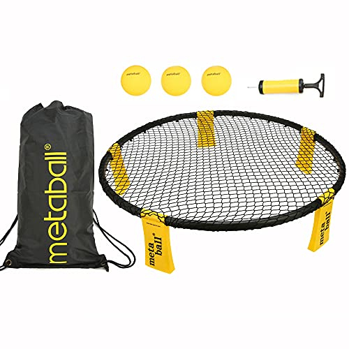 Lixada Mini Volleyball Spielset - Mit Netz, 3 Bällen, Tragetasche - Outdoor Beach Rasenteam Sportspiel für Jungen, Mädchen, Teenager, Erwachsene, Familien
