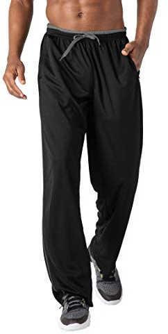 KEFITEVD Relaxhose Herren Lang Offen Beinabschluss Sweatpants Weich Schlafanzughose Männer Atmungsaktiv Loose Fit Lounge Hose Homewear Loungewear Schwarz-Grau M