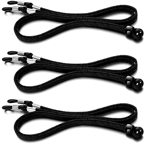 TYPHEERX 3Pcs Eyeglasses Straps Chain, PU Leather Non-Slip Spectacles Cord Retainer Lanyard