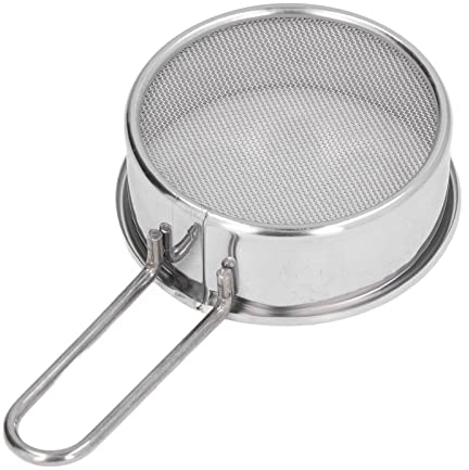 Tamis à Farine Mini Tamis à Farine Rond en Acier Inoxydable 304 Fin 40 Mailles Petit Tamis à Farine Professionnel pour Boulangeries à Domicile Pâtisseries(Un mini tamis à farine)