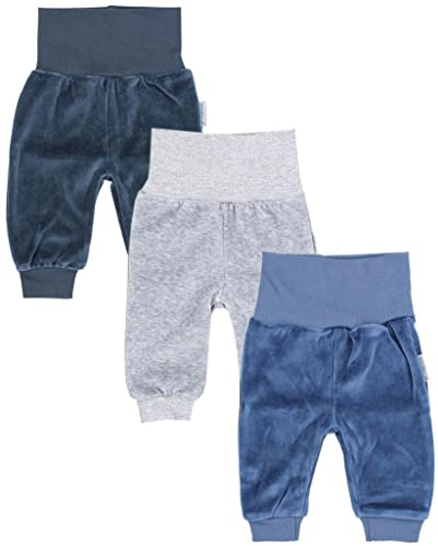 TupTam Pantaloni Bambino Invernali 3 Pezzi – Pantaloni Tuta Bambino in Cotone Morbido con Polsini, Grafite/Grigio Melange/Jeans, 98