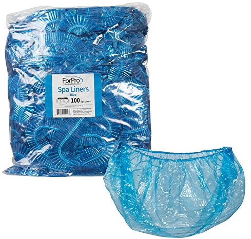ForPro Professional Collection Spa Liners, Fit All Pedicure Spas, Disposable Pedicure Liners, Blue, 100-Count
