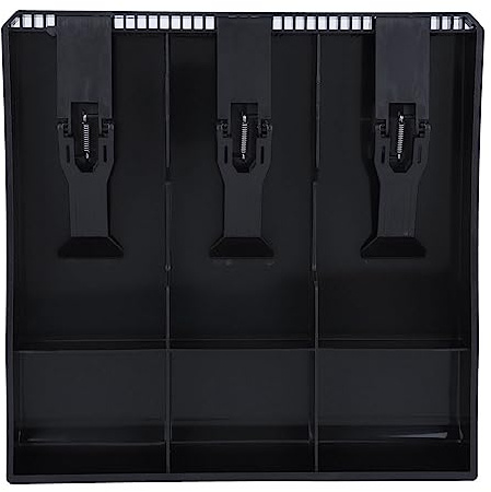 Remplacement du Plateau D'insertion du Tiroir-caisse, 3 Billets 3 Pièces Boîte de Rangement D'argent 9,6 X 9,6 X 1,4 Pouces pour Gagner de L'argent de Manière Bien Organisée(Noir)