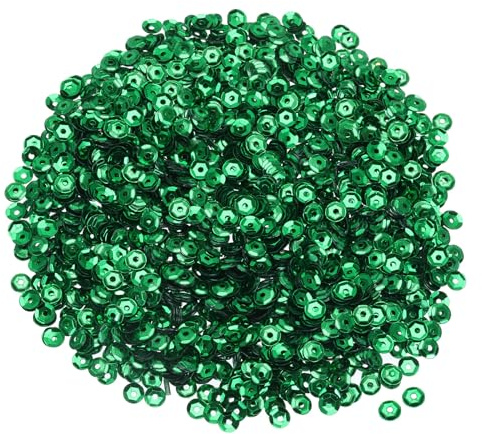 QUARKZMAN Paillettes Sfuse 4mm Argentate con Retro 3000pz a Coppa per Ricamo, Creazione Gioielli, Artigianato, Cucito - Verde Scuro