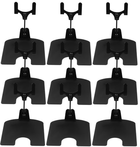 TEHAUX Pince Porte ÉTiquette En MéTal Noir, 10 PièCes, Support D'Affichage Pour Objets Cylindriques, Base AntidéRapante, IdéAl Pour Boulangeries Et ÉPiceries