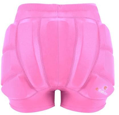Kids Hip Butt Protection Pads Shorts, Youth Child 3D Tailbone Protective Padded Short Pants for Hockey Roller Skating Skateboarding Scooter Skiing Skating Snowboard (Pink, XX-Small)