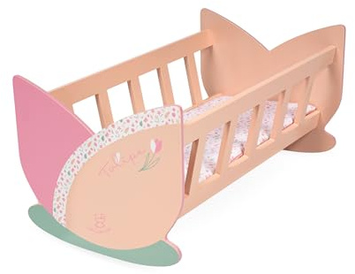 Berceau en Bois pour Poupées Tulipe avec Matelas DeCuevas 55174