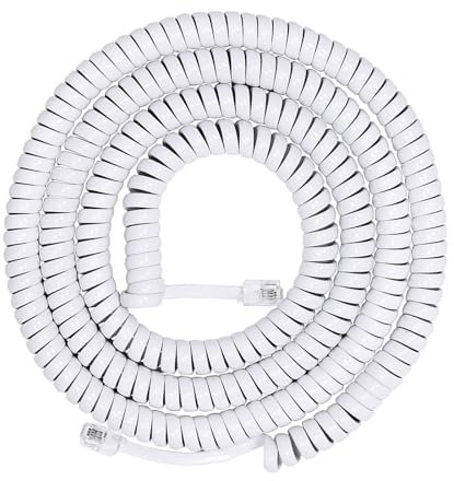 Sehuby Cordon de combiné téléphonique RJ9 RJ11 4P4C enroulé pour des appels clairs et une durabilité 200 cm 300 cm