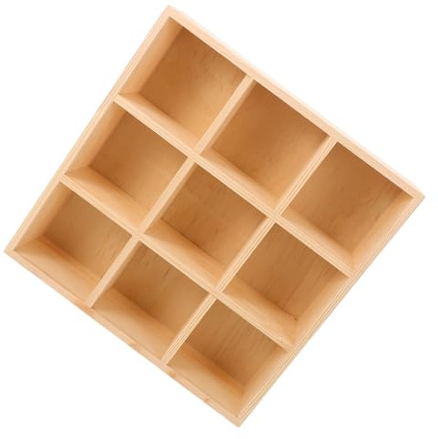 EPIGEIST Caja Organizadora de Madera Maciza con Compartimentos para Tazas de Café y Bolsitas de Té Diseño Portátil y Multifuncional para Countertop y Almacenamiento de Sobres de Azúcar