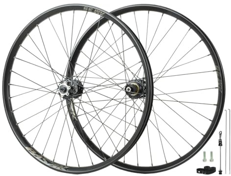 24/26/27,5/29'' Mountainbikehjulset For Dirt Jump DH/XC/AM MTB Hjul 32H Fälg Skivbroms Framhjul QR 9 * 100mm Bakhjul Bultad 10 * 135mm, For 7-12s Kassett(Black,26'')