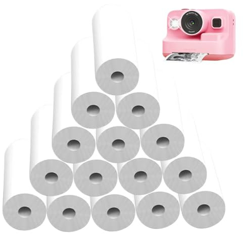 15 Rolls Thermal Paper for Kids Instant Camera, 57×25mm Inkless Printing Paper, Safe and Clear, Compatible with Kids Cameras and Mini Printers for Kids Photography and Learning