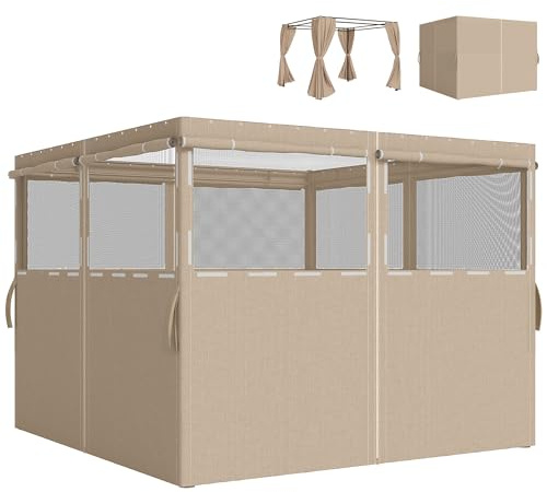Outsunny, Juego de 4 Cortinas de Recambio para cenadores: Paneles de privacidad compatibles con la mayoría de cenadores, toldos y pabellones de 3 x 3 m; Accesorios para Paredes Laterales de refugios