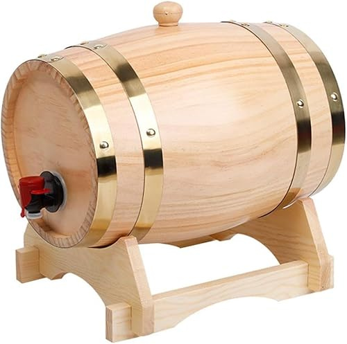 Dispenser per whisky a botte di vino, da 3 a 50 l, con foglio di alluminio integrato per rum, tequila e alcol, design a botte di quercia, perfetto per birra in casa e feste