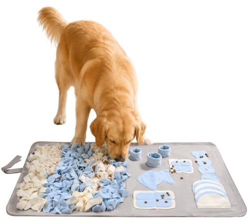 STELLAIRE CHERN Snuffle Mat for Small Large Dogs Nosework Feeding Mat (23.6 x 39.4) Easy to Fill and Machine Washable Training Mats Pet Activity/Toy/Play Mat, Great for Stress Release - M