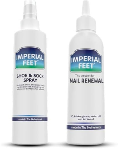 Imperial Feet Solution Ongles Jaunes 75ML + Spray Chaussures & Chaussettes 150ML - Traitement Professionnel des Mycoses des Ongles - Réparation des Ongles Cassants & Décolorés - Sans Tampon Infecté