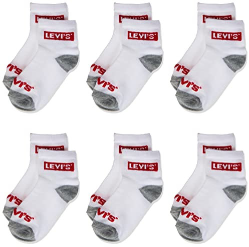 Levi's Kids Unisex Kinder Lhn Box Tab Mid Cut 6pk Strumpfwaren, Weiß, 31 EU