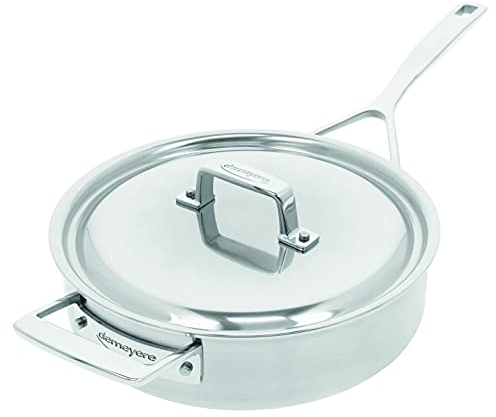 Demeyere sauteuse inox Essential 5 - Sauteuse en inox pour tous types de cuisinières dont induction - Sauteuse avec couvercle fabriquée en matériau à 5 couches - 30 ans de garantie - Ø24 cm