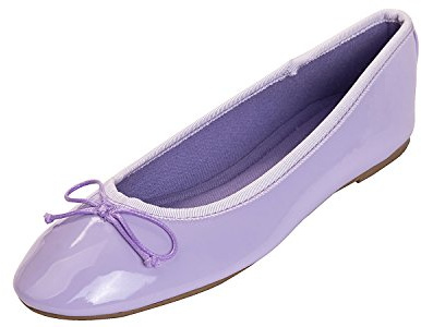Feversole Färgad Lack-Ballerina med Memory Foam-kudde för Kvinnor, 37.5 EU