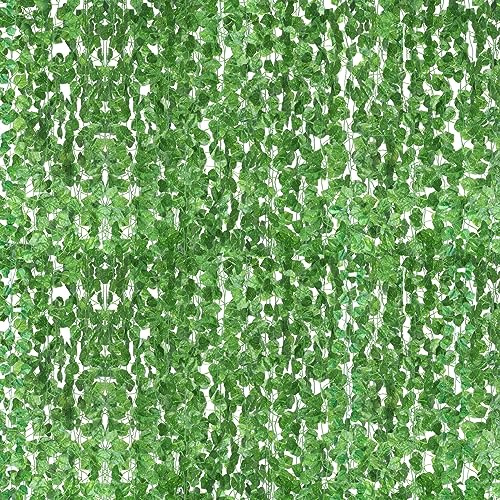 48 Packs Fake Vines Wall Decor Fake Ivy Leaves Artificial Ivy Garland Greenery Hanging Plants for Wall Backdrop Dorm Room Kitchen Office Wedding Party Decoration