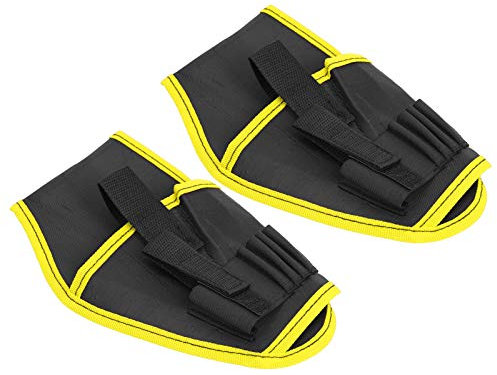 2Pcs Electric Drill Tool Belt Bag, Tool Organiser Bag with Adjustable Waist Belt, Drill Bit Pouch Tool Holster 4 Layers Thickened Drill Holster, Organizer Tool Pouch for Tools Drill Bits