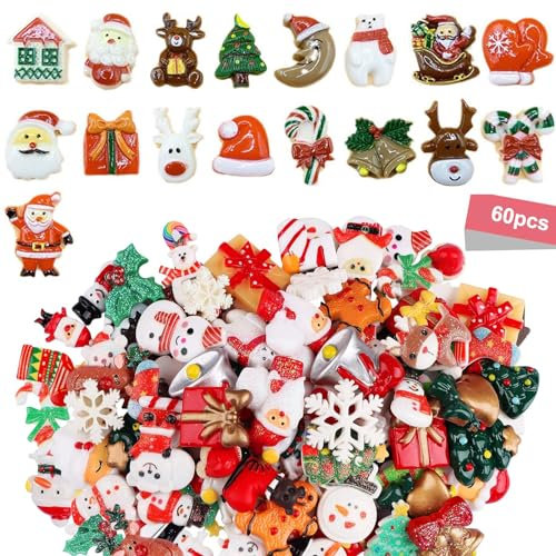 60 Pièces Ornements Miniatures De Noël,Noël Miniature De Résine Père Noël Accessoires De Noël Miniature De Résine Mini Décorations De Noël Figurines Petites Miniatures Ornements Pour Noël Cadeaux