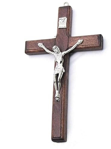 Wooden Christ Jesus Cross Suffering Statue Religious Prayer Crucifix Hanging Pendant Hand Holding Jesus Cross Ornament