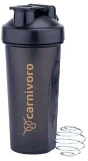 Carnivoro® Trinkflasche mit Schüttel Ball, geeignet als Eiweiß/Protein Shaker, Wasserflasche, BPA frei, skaliert bis 600 ml, Fassungsvermögen 820 ml