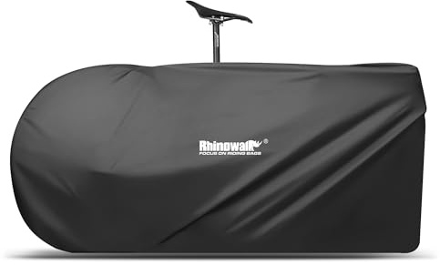 ENJOHOS Sac de Transport Vélo Housse Velo Transport pour 27,5 Pouces VTT/700C Housse de Velo Pliant Sac Grand Pliant Porte-Vélo pour Voyager en Train Avion, Noir