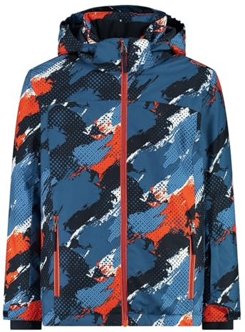 CMP Jungen Jacke Skijacke Snowboardjacke Winterjacke Kid Jacket Snaps Hood, Farbe:Dunkelblau, Größe:128, Artikel:-03ZS Bluestone/b. Blue