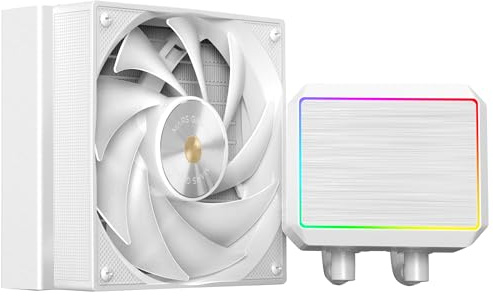 Mars Gaming ML-PROII120 Flüssigkeitskühlung AIO 300W TDP, Pumpe 4. Gen Opti-Chamber Kupferbasis und Mikrokanäle, 1x 120mm FDB Lüfter, gebürsteter Aluminiumblock mit linearem FRGB, Weiß