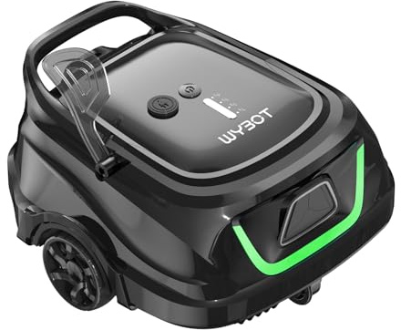 WYBOT A1/OS2010 Robot Piscina Inteligente, Doble Filtración, Autonomía 120 Min, Limpiafondos Piscina Potente Inalámbrico para sobre Suelo Y Planas, Elimina Residuos, Auto-Estacionamiento,Verde Bosque