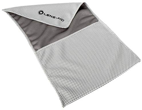 LENS-AID Pochette pour Appareil Photo, Objectif, etc., Sac pour Appareil Photo Reflex numérique, etc, Gris, S (15 x 13 cm)