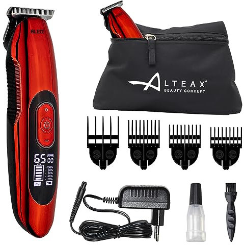 ALTÉAX BLEIZ Tagliacapelli Uomo Professionale Zero Cut - Regolabarba Uomo Ricaricabile con Batteria al Litio Nuovo Modello - Macchinetta per Capelli + Accessori e Pochette in Omaggio