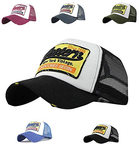 Yutdeng Casquette Baseball De Respirante Snapback Broderie Lettres Réglable Hip Hop Casquettes De Logo Embroidery Sombrero Chapeau De Camionneur Sport Sun Cap- Homme Femme.(Noir,Taille Unique)