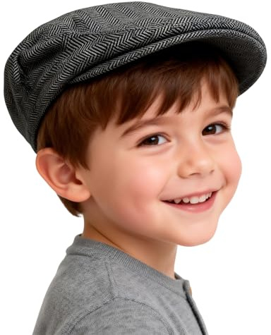 mingtgreen Infantile Ragazzo Vintage Cappello da Pilota, Nero, 4-5 Anni