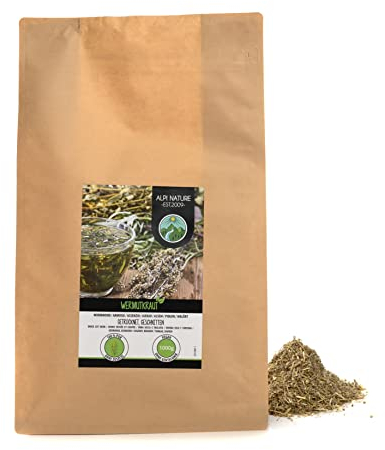 Alpi Nature Absinthe Thé 1kg, Thé en Feuilles, Herbe d'Absinthe Délicatement Séchée et Coupée